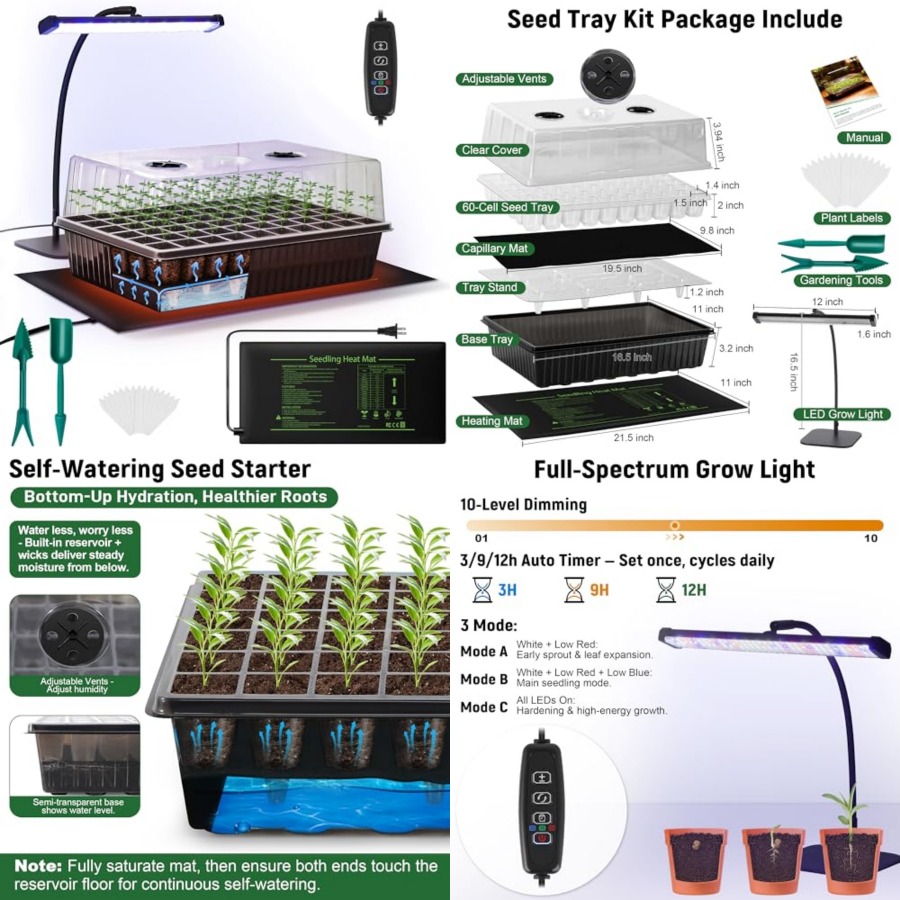 Kit di Germinazione Semi a 60  - Seedling Heat Mat recensione e prezzo