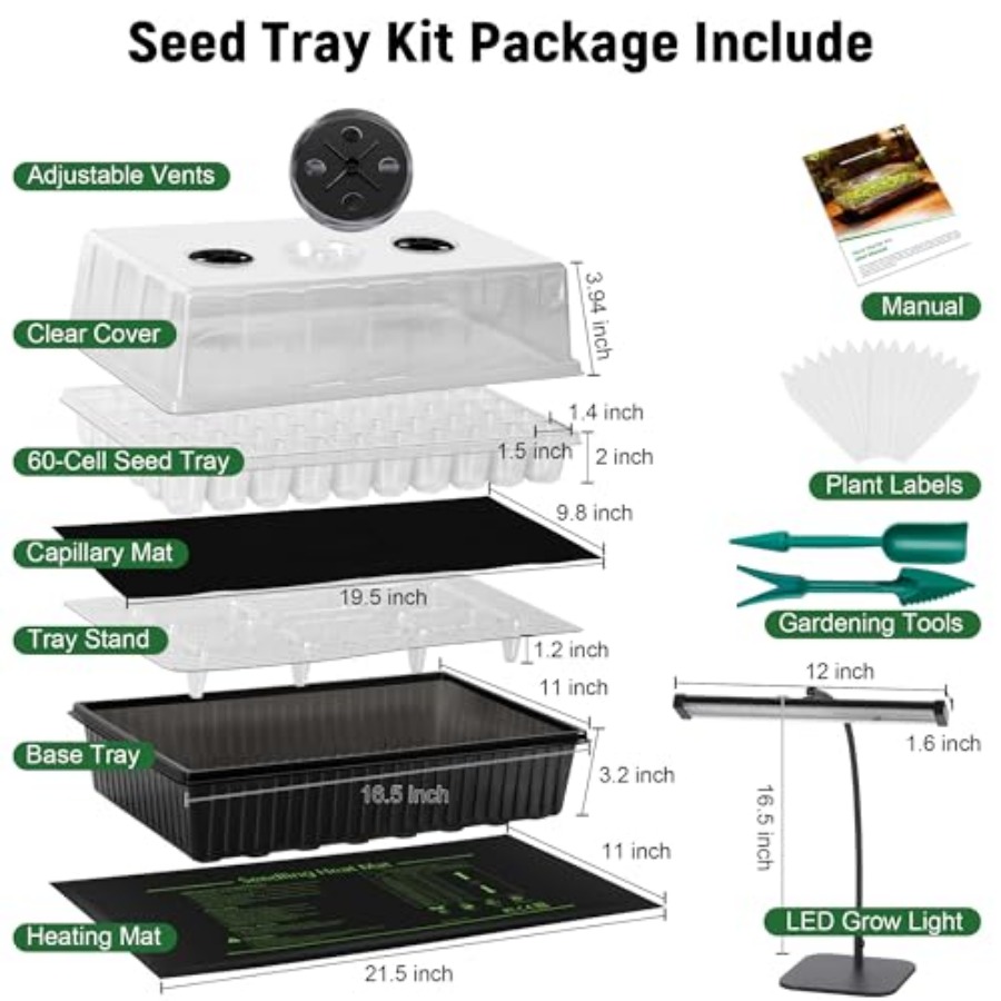 Kit di Germinazione Semi a 60  - Seedling Heat Mat recensione e prezzo