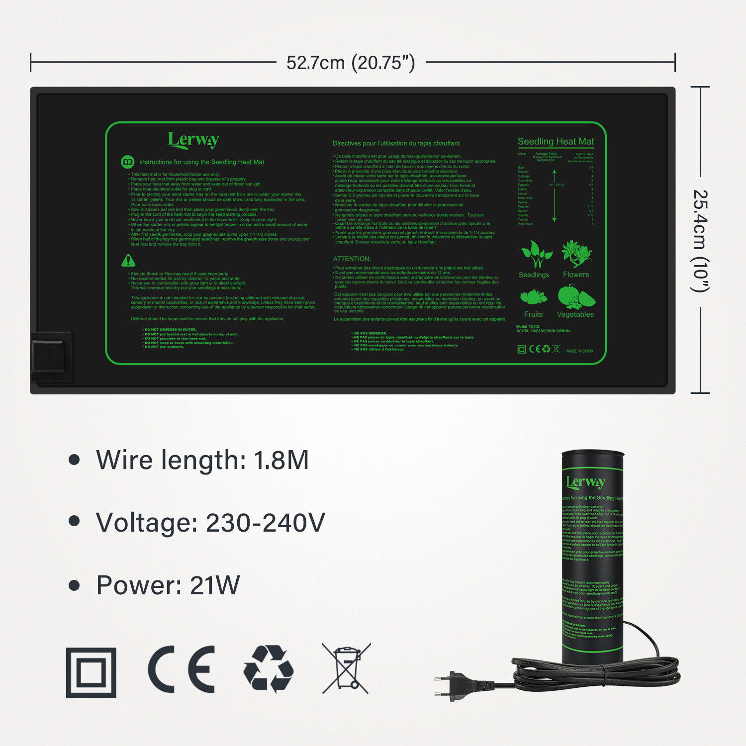 LERWAY Tappetino riscaldante p - Seedling Heat Mat recensione e prezzo